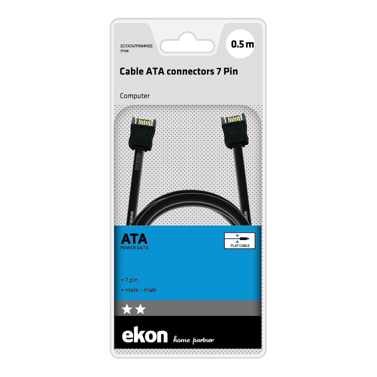EKON ECITATA7PINMM05 Cavo ATA 7 Pin M-M 0.5m