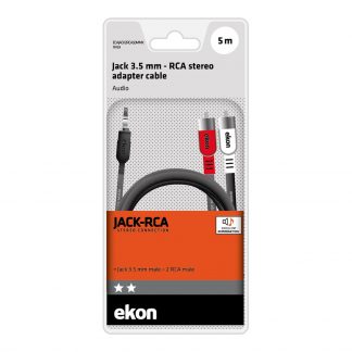 EKON ECAJACK2RCA50MMK Cavo audio jack 3.5mm M a 2 RCA M, 5m
