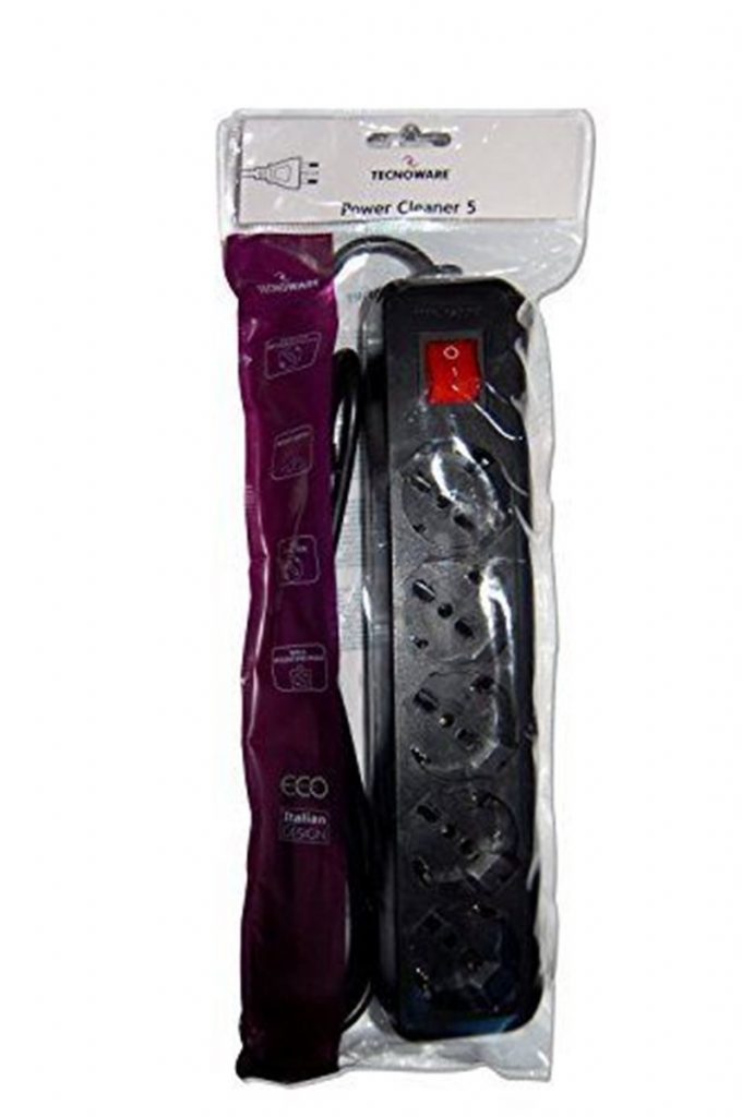 TECNOWARE FMP5IIG Multipresa 5 Schuko 250V-10A con interruttore nero