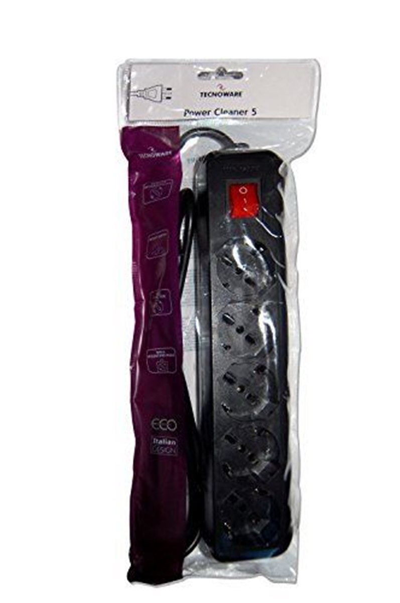 TECNOWARE FMP5IIG Multipresa 5 Schuko 250V-10A con interruttore nero