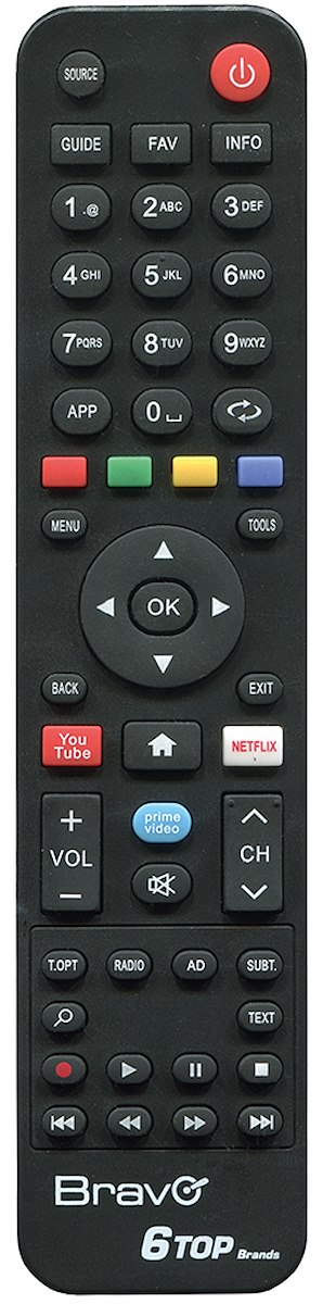BRAVO 90302247 Telecomando Universale TV 6 Top Brand Protezioni