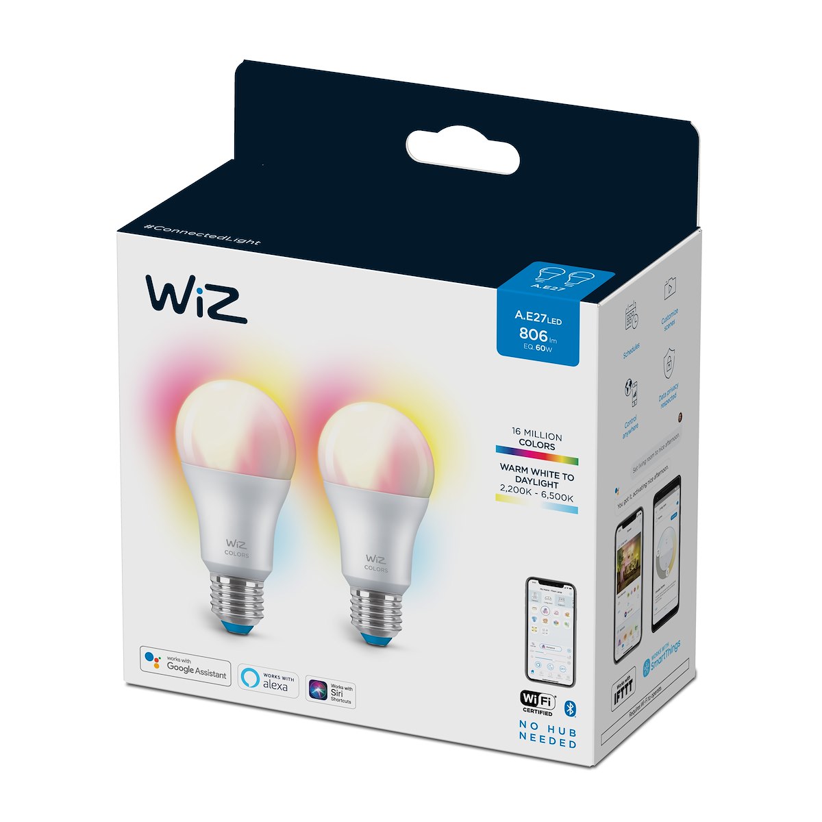 WIZ 929002383632 Lampada LED Goccia Smerigliata Color E27 2pz