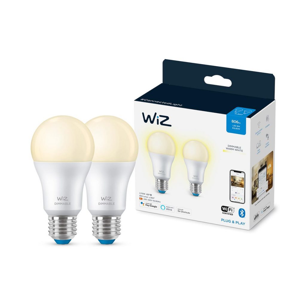 WIZ 929002450232 Lampada LED Dim Goccia Smerigliata 60W E27 2pz