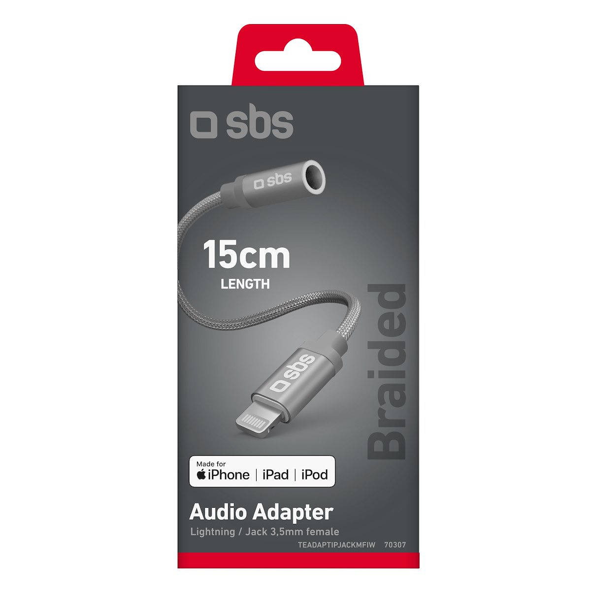 SBS TEADAPTJACKMFIW: Adattatore MFI Lightning a Jack 3.5 - immagine 2
