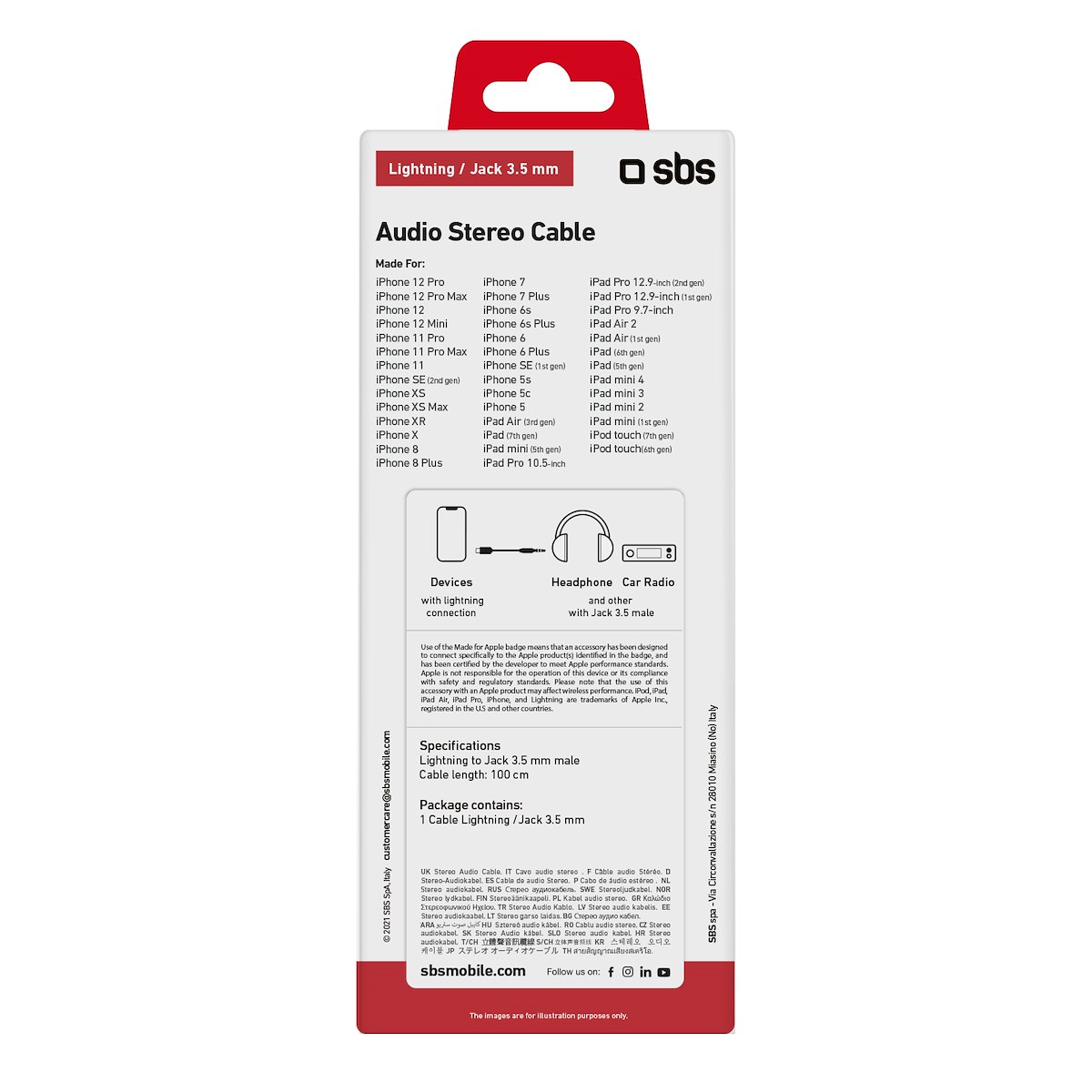SBS TEADAPTIPJACK35W Adattatore Lightning - Jack 3.5mm - immagine 4