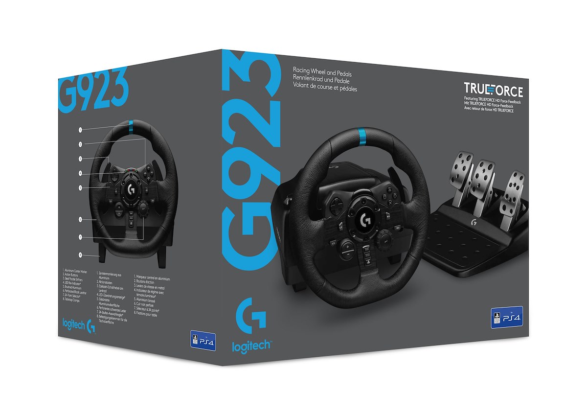 LOGITECH G923 Kit Volante Racing in Pelle e Pedali per PS5-PS4 e PC - immagine 3
