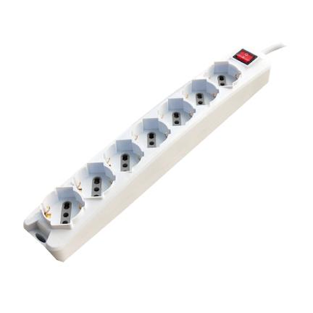 GBC 22055750 Multipresa 7 prese Schuko 16A, bianco