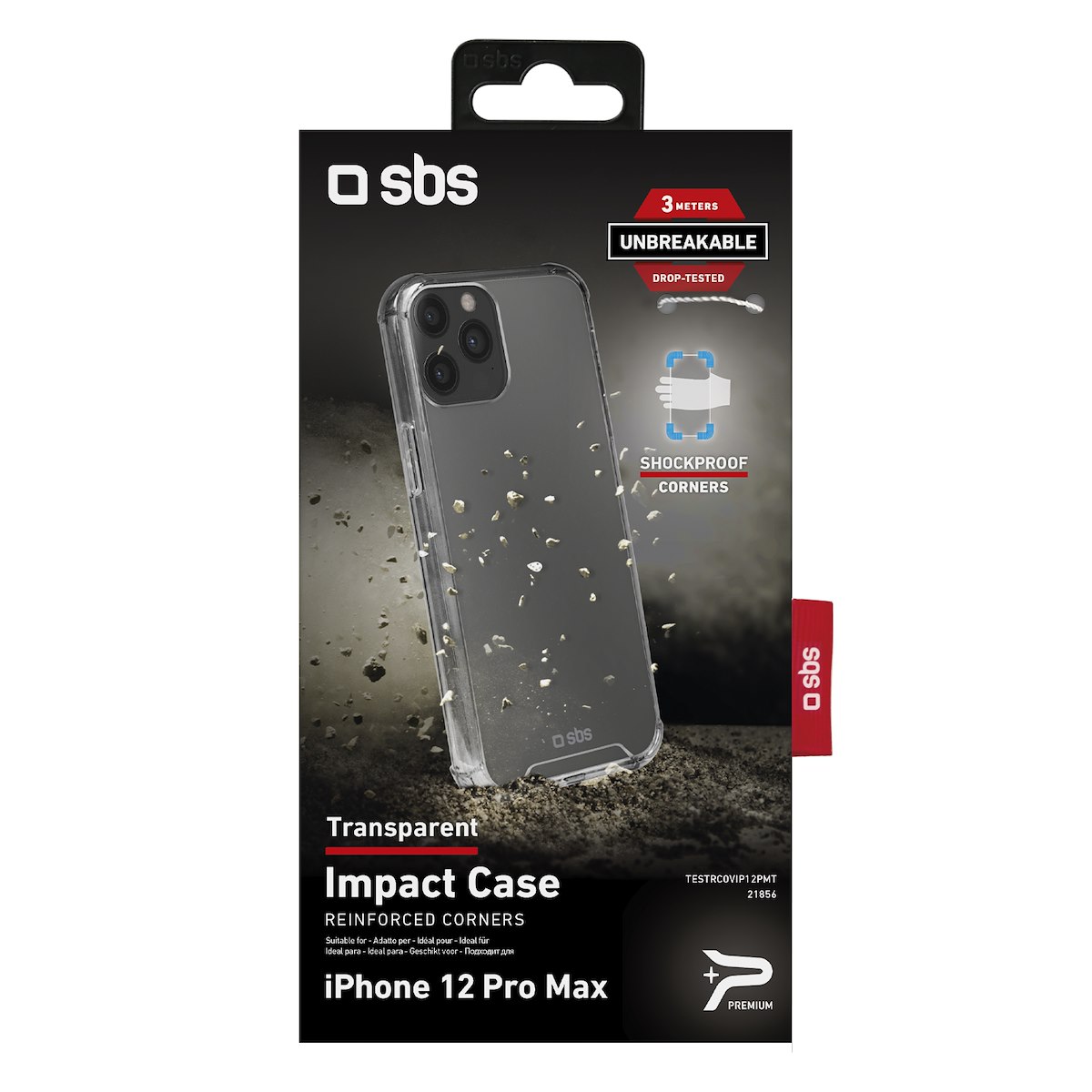 SBS TESTRCOVIP12PMT Cover Impact Trasparente per iPhone 12 Pro Max - immagine 3