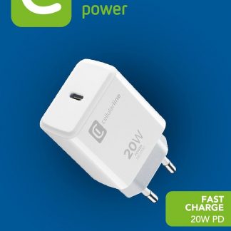 CELLULAR LINE ACHIPHUSBCPD20WW Caricabatterie Rete USB-C 20W con LED Bianco