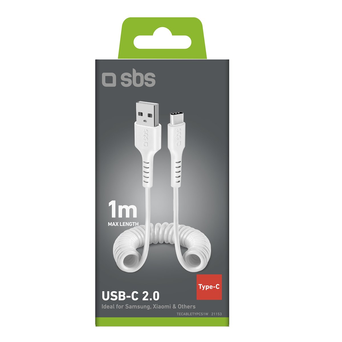 SBS TECABLETYPCS1W Cavo Type-C 1m Bianco - immagine 2