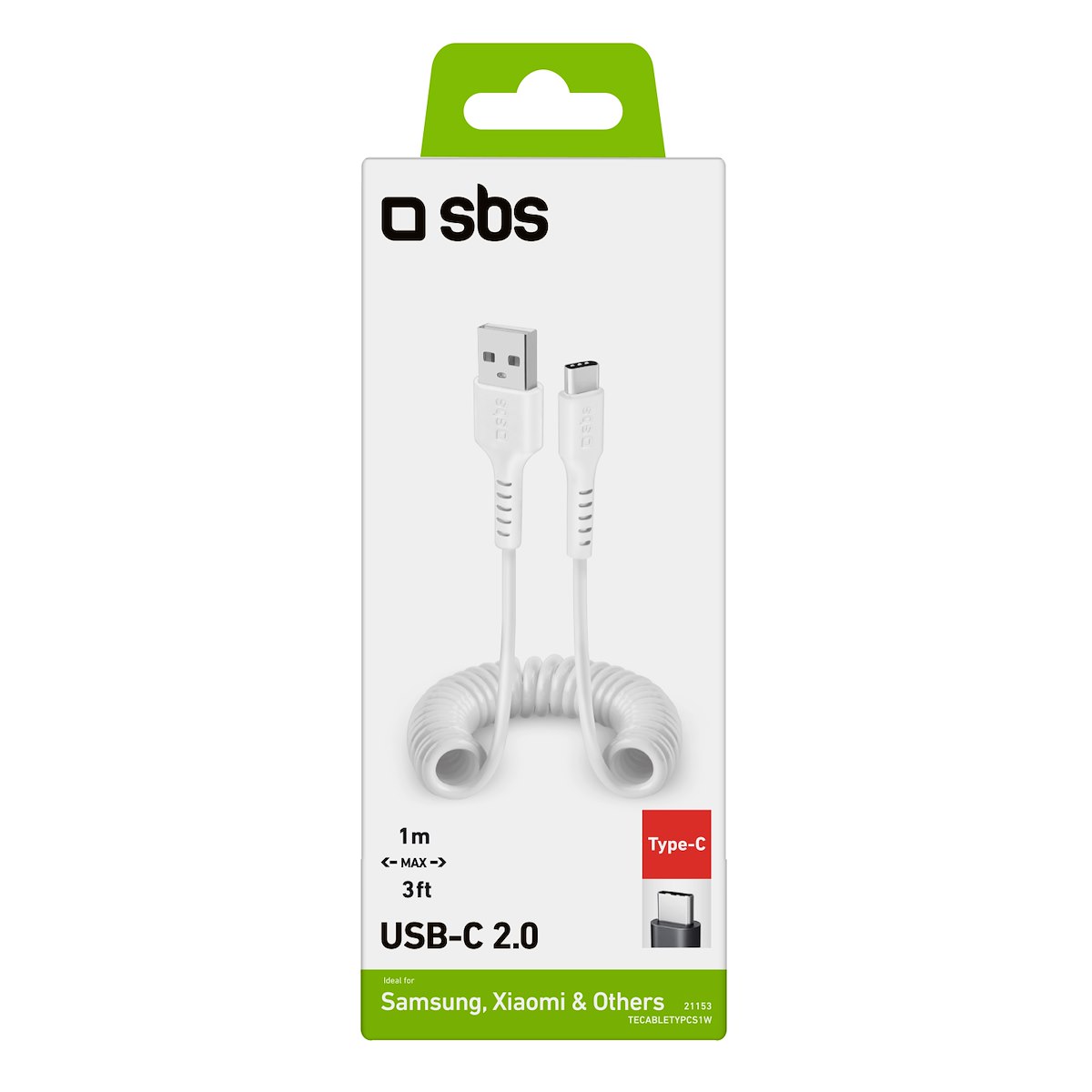 SBS TECABLETYPCS1W Cavo Type-C 1m Bianco - immagine 4