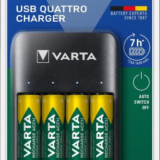 VARTA 57652101451 Caricabatterie USB + 4 batterie AA 2100 mAh