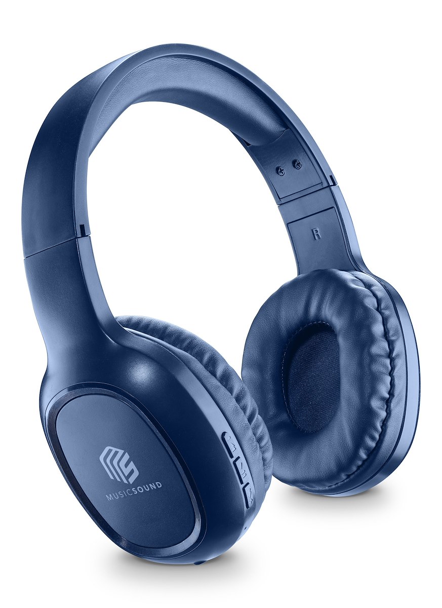 CELLULAR LINE BTHEADBBASICMSB Cuffia Wireless BT Universale con Microfono Blu