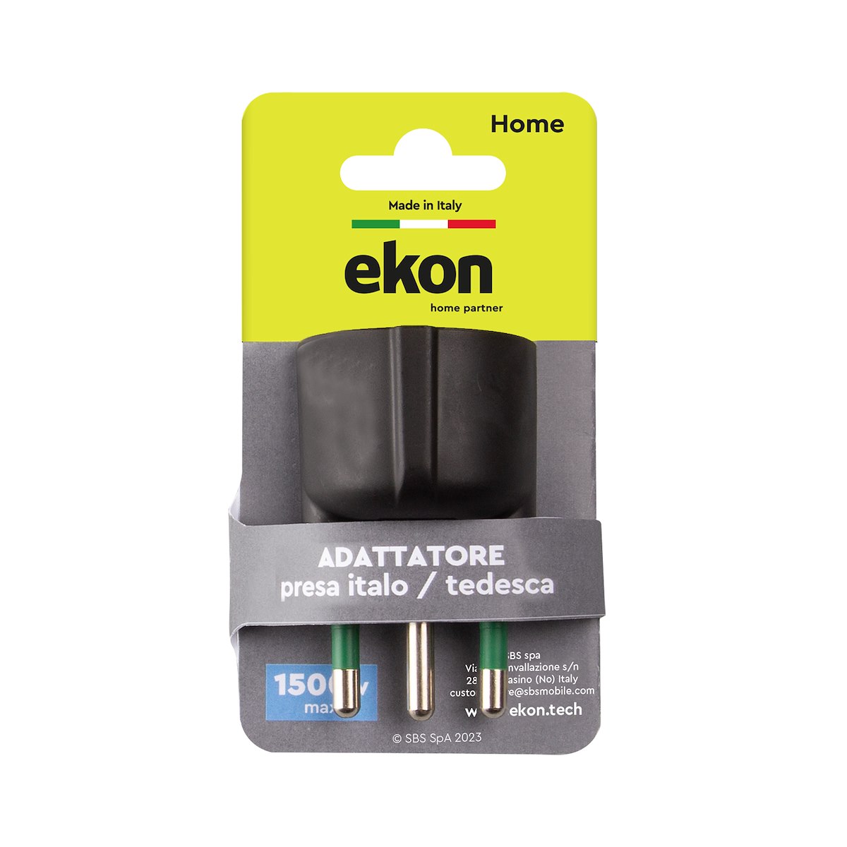 EKON ECELADAITDE10K Adattatore Presa ITA-TED 2P+T 10A Nero - immagine 2