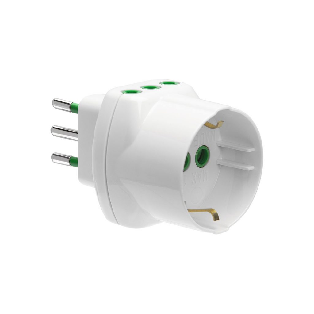 EKON ECELADA2IT1DE16 Adattatore 3 verticali 2P+T 10A bipasso ITA-TED