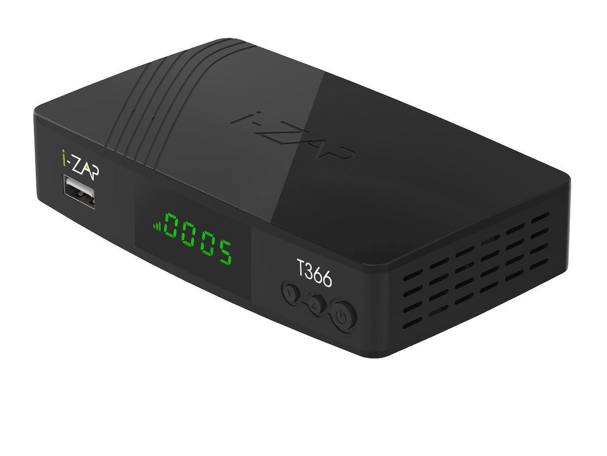I-ZAP T366 Ricevitore DVB-T2 HEVC HDMI SCART USB Nero