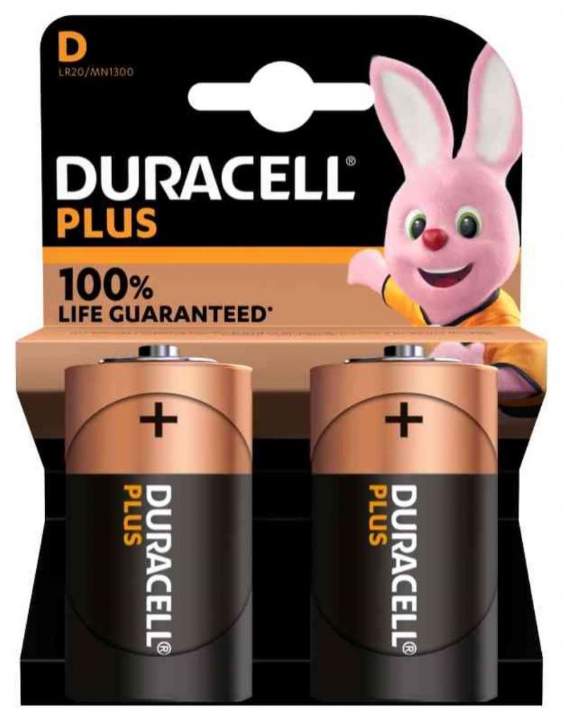 DURACELL DU0401 Pila D Plus 100 Torcia 2pz Non Ricaricabile