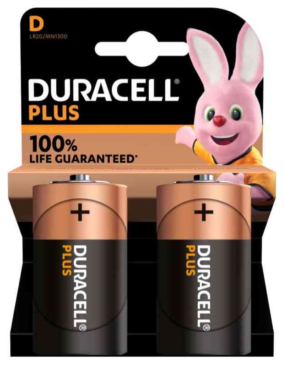 DURACELL DU0401 Pila D Plus 100 Torcia 2pz Non Ricaricabile