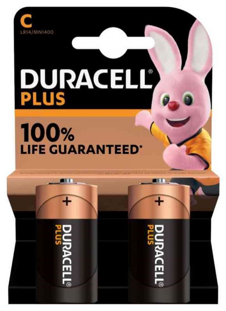 DURACELL DU0301 Plus100 Mezzatorcia C Blister Rosso 2pz