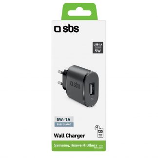 SBS TETR1USB1A Caricabatterie Rete Viaggio USB 1A 5W Nero
