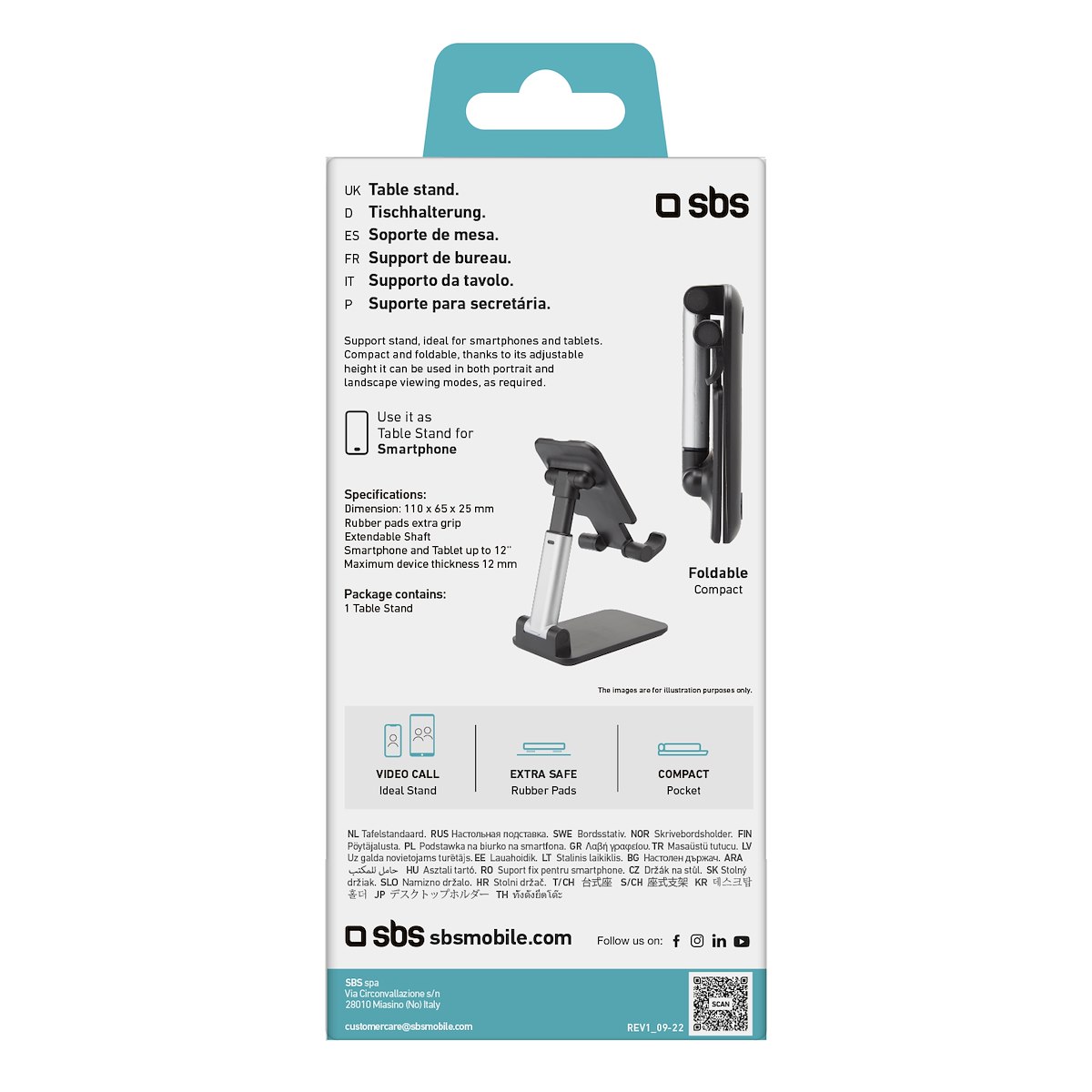 SBS TASTAND Supporto da Scrivania per Dispositivi fino a 12 - immagine 4