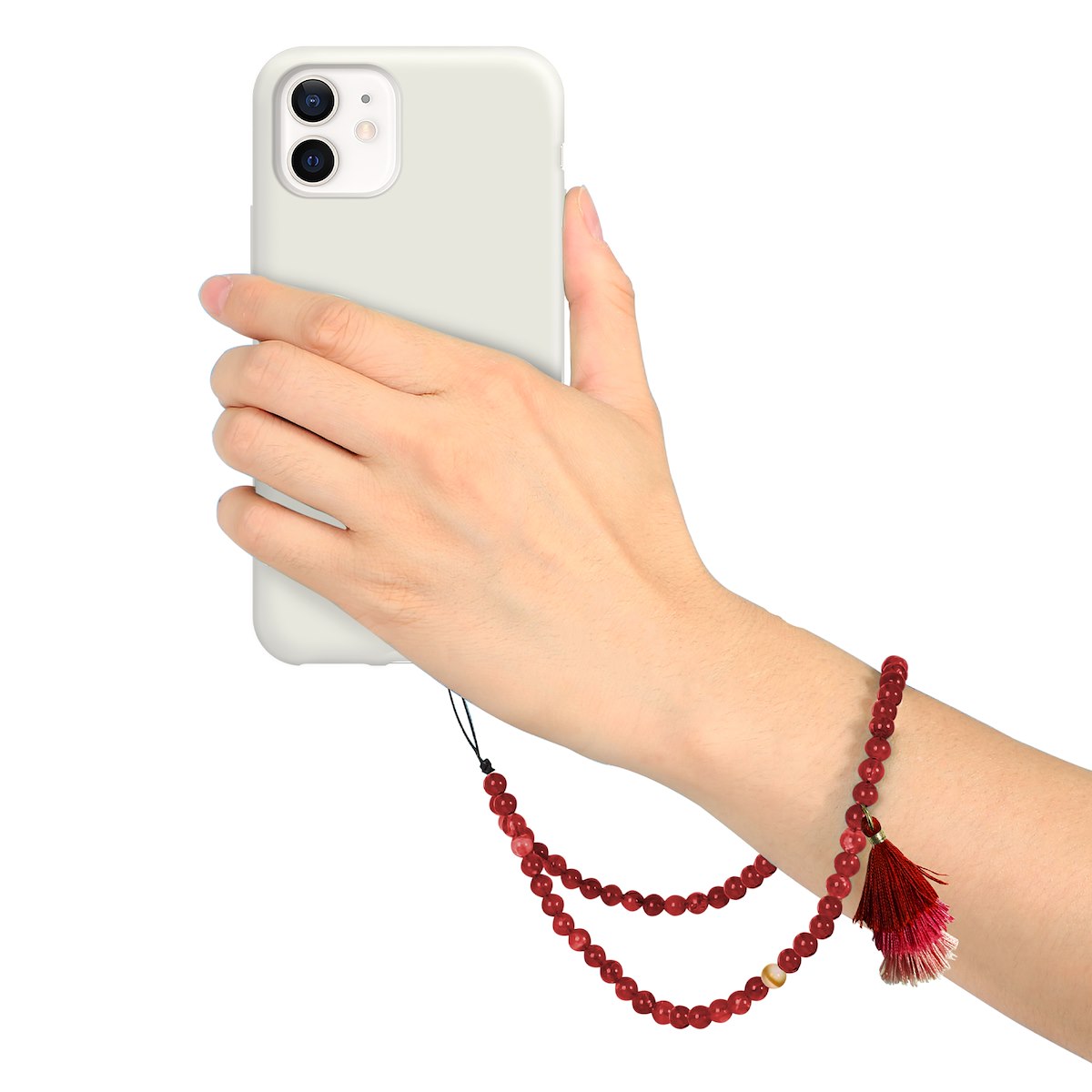 SBS TEXMASBEADS1 Ciondolo da polso a perline per smartphone Xmas Red - immagine 3
