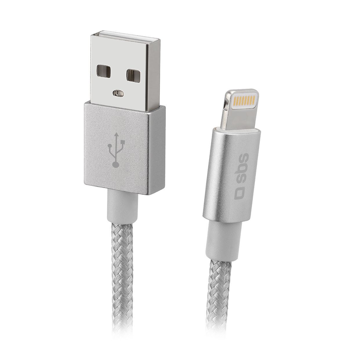 SBS TECABLEUSBIP589BS Cavo USB Lightning MFI con connettore metallico silver