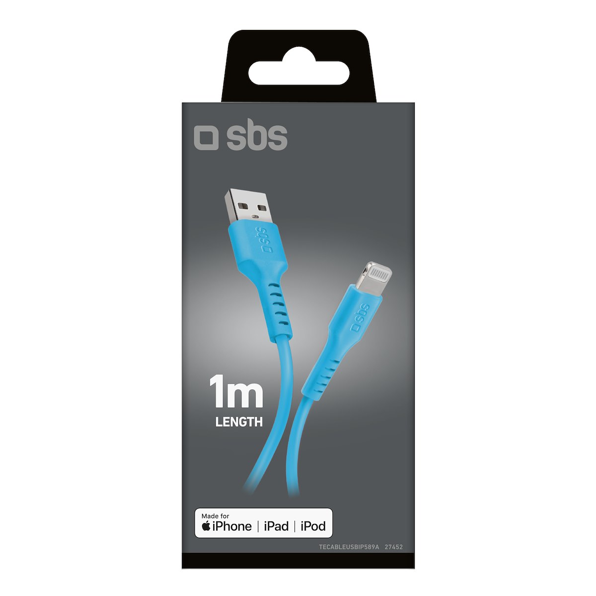 SBS TECABLEUSBIP589A Cavo USB 2.0-Lightning 1m Azzurro - immagine 2