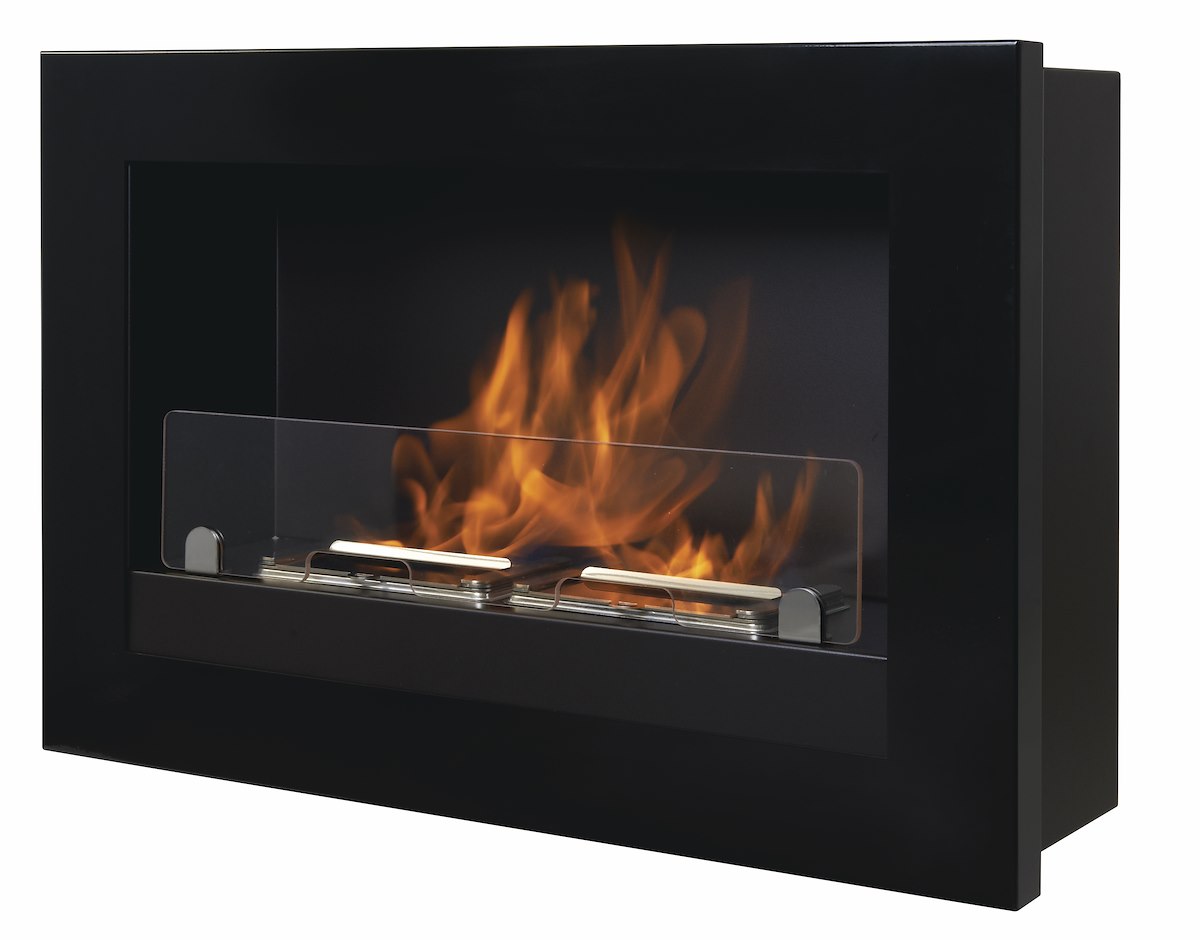 RUBY BIOCAMTVN Camino Bioetanolo 2500W Incasso Parete Treviso Nero