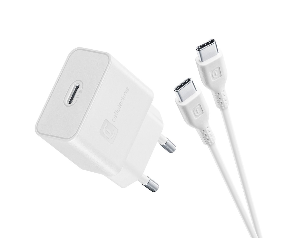 CELLULAR LINE ACHSMKITC2C15WW Caricabatterie Rete USB-C 15W + Cavo Bianco