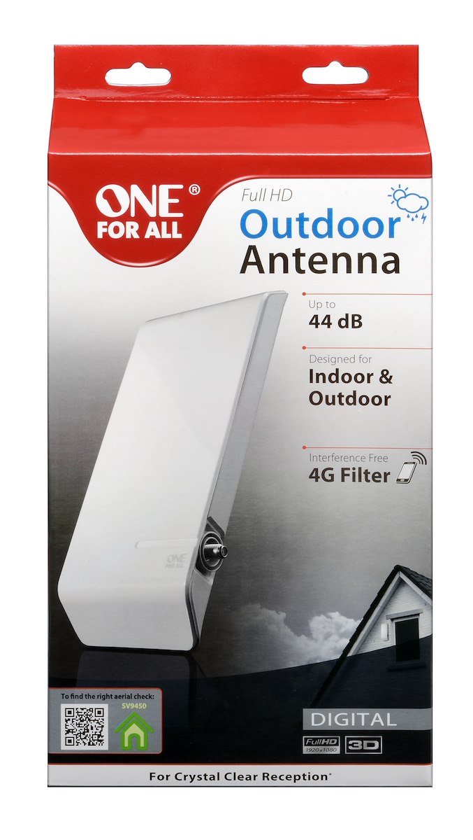 ONE FOR ALL SV9450NEW Antenna Esterno DVB-T2 44dB Filtro 5G