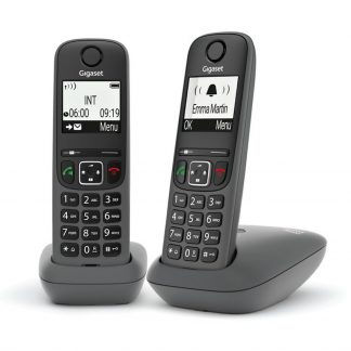 GIGASET AS490DUO Cordless Duo, 2 Voci, Memoria 100 Numeri, Nero