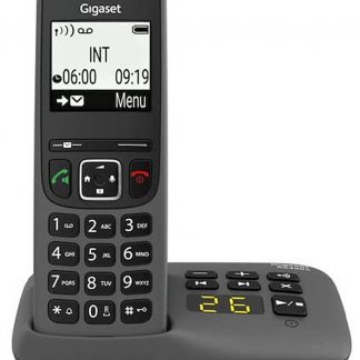 GIGASET AS490A Cordless 2 Voci, Segreteria, Memoria 100 Numeri, Nero