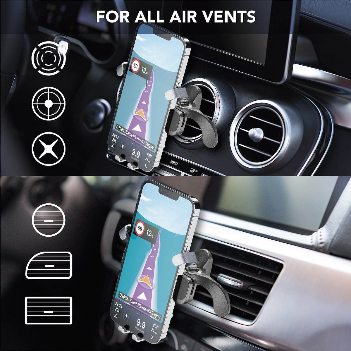 CELLULAR LINE GRAVITYHOLDERVENTK Supporto Auto Gravity Bocchette Nero - immagine 4