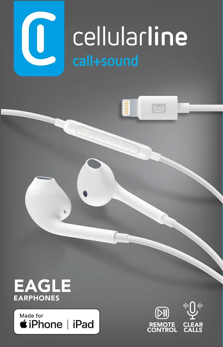 CELLULAR LINE AUEAGLEMFIIPHW Auricolari MFI Eagle iPhone Bianco