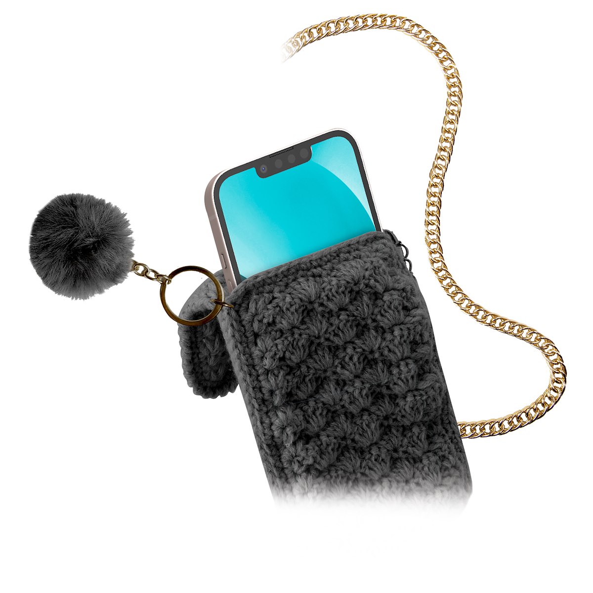 CASE&ME CMWINTERBAGK Borsetta Smartphone Nero, Altri Gadget Telefonia - immagine 2