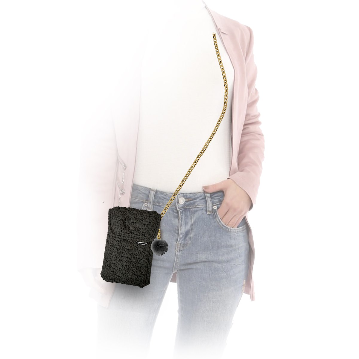 CASE&ME CMWINTERBAGK Borsetta Smartphone Nero, Altri Gadget Telefonia - immagine 3