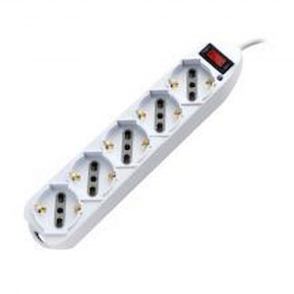 GBC 220555103M Multipresa 5 uscite 10-16A 3m con interruttore bianco