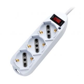 GBC 220553103M Multipresa 3 uscite 10-16A 3m con interruttore bianco