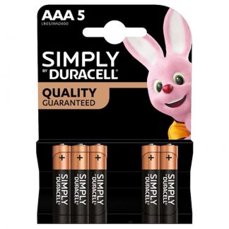 DURACELL DU037 Pile AAA Simply 2400 non ricaricabili, 5 pezzi