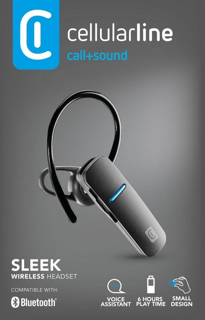 CELLULAR LINE BTSLEEKK Auricolare Bluetooth Universale Sleek Nero