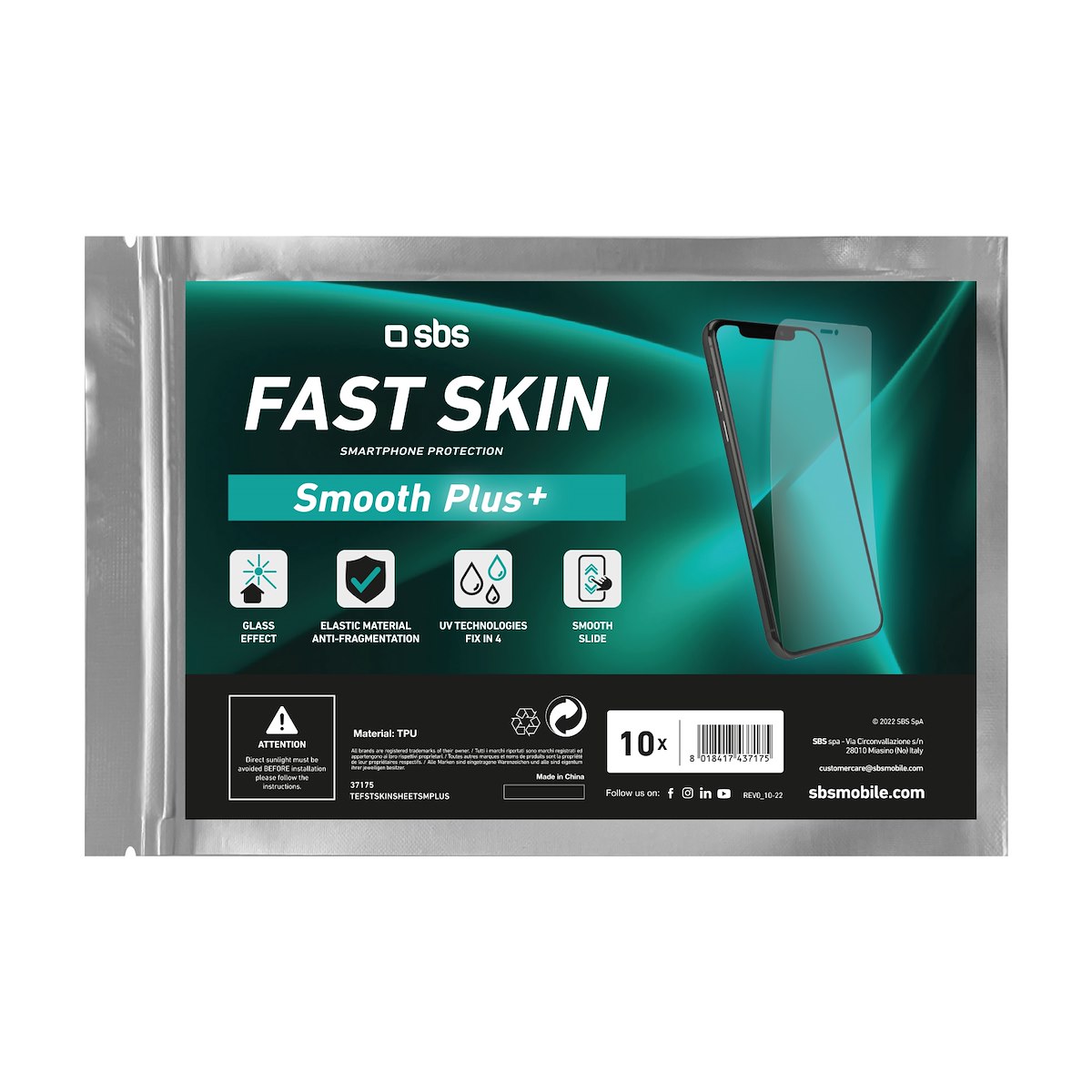 SBS TEFSTSKINSHEETSMPLUS Fogli Fast Skin Smooth Plus 10 pz - immagine 2