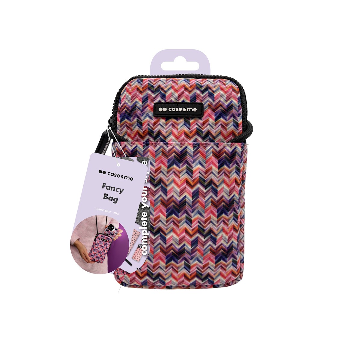 Case Me CMSMARTBAGMP Borsetta Smartphone con Tracolla M Pattern - immagine 2