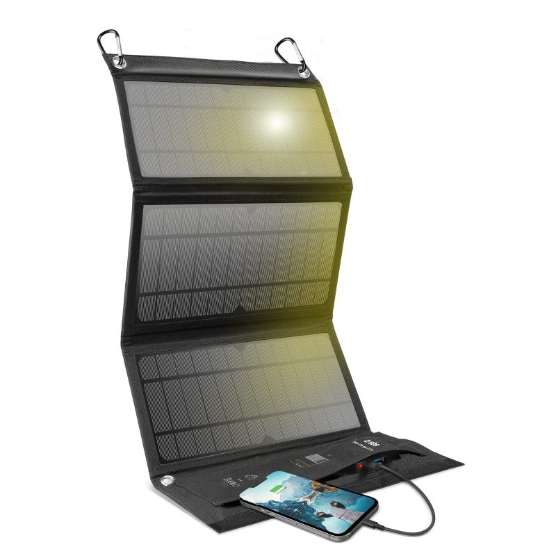 SBS TESOLARCHG21W Pannello Solare Caricabatterie Portatile Due USB A 21W Nero