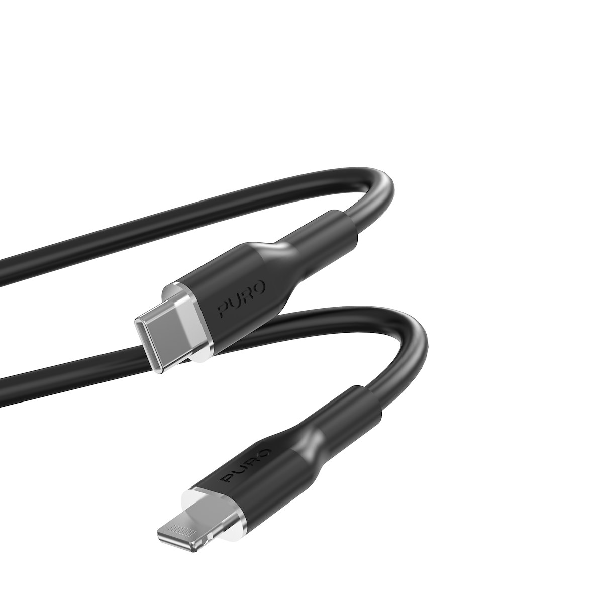 PURO PUCAPLTUSBCICONBLK Cavo USB-C - Lightning 1.5m, nero