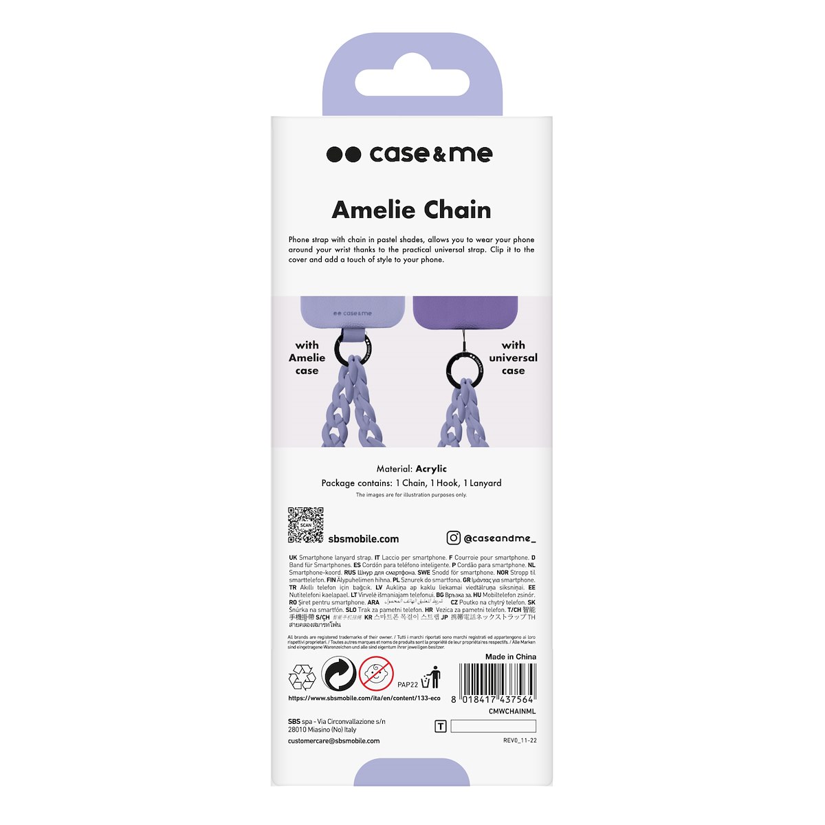 CASE&ME CMWCHAINML Catenella Amelie da polso lavanda - immagine 3