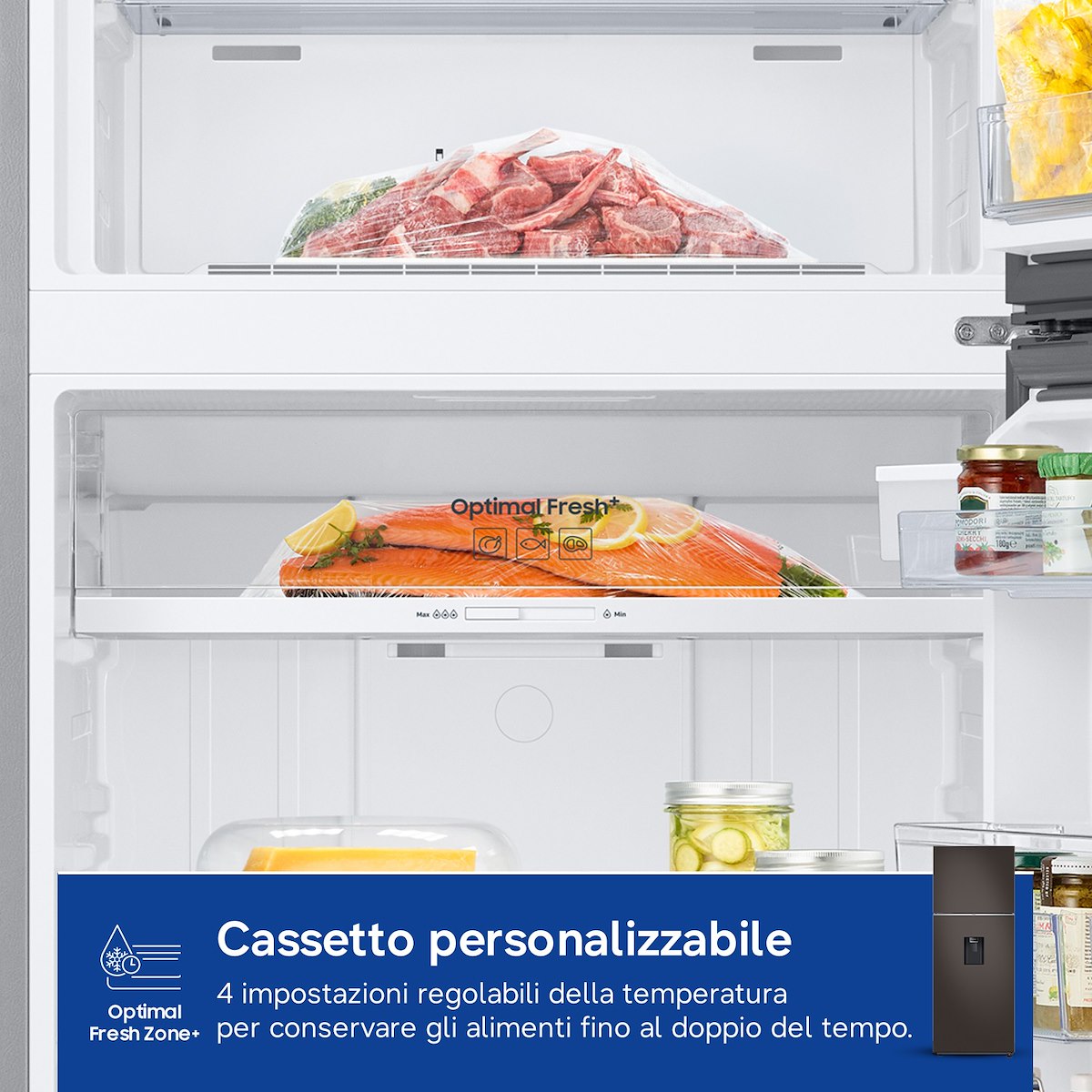 SAMSUNG RT47CB6736C2 Frigo 2 porte 462L No Frost Disp. Bev. WiFi Nero - immagine 4