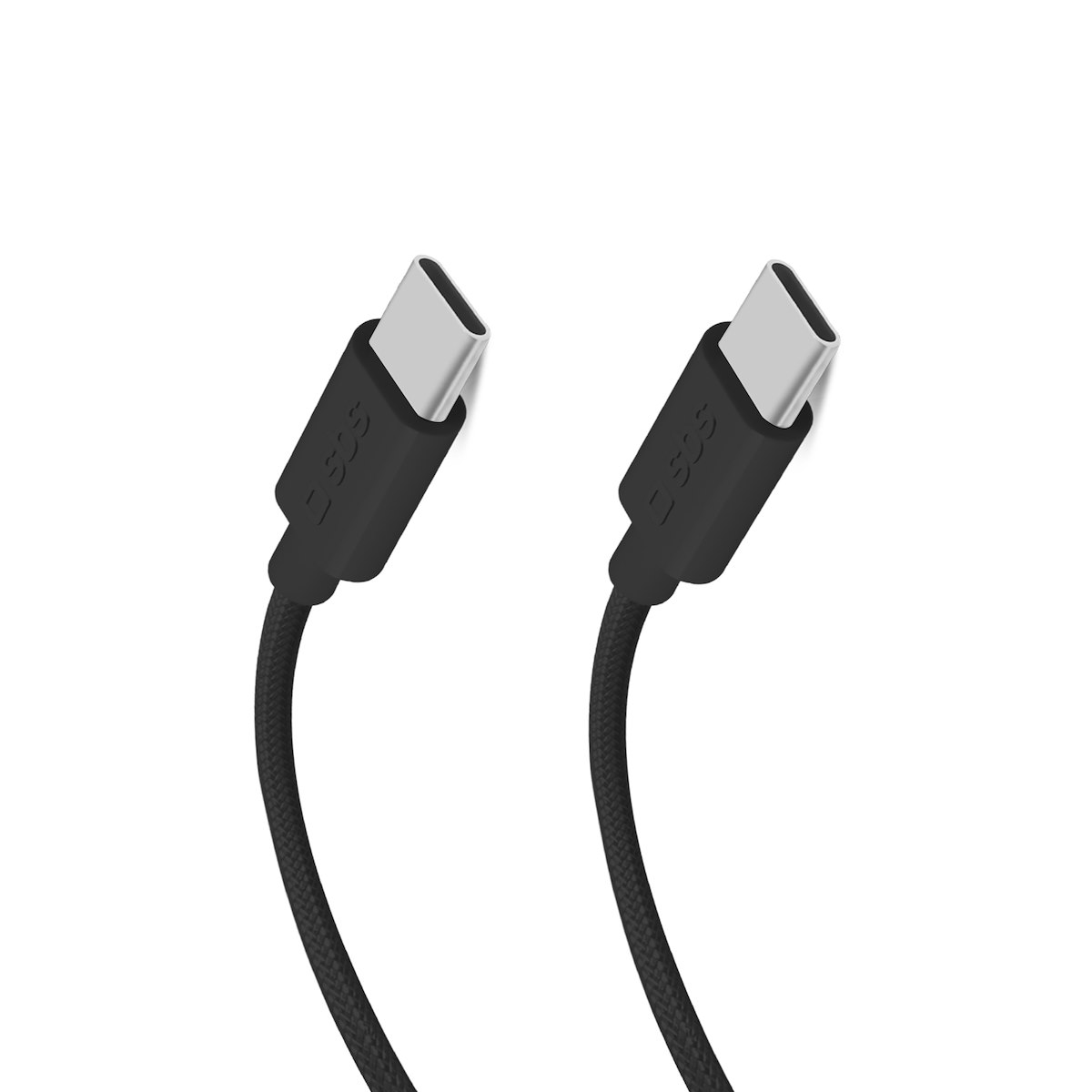 SBS TECABLETISSUETCCK Cavo USB-C a USB-C in tessuto, 1.5m, nero