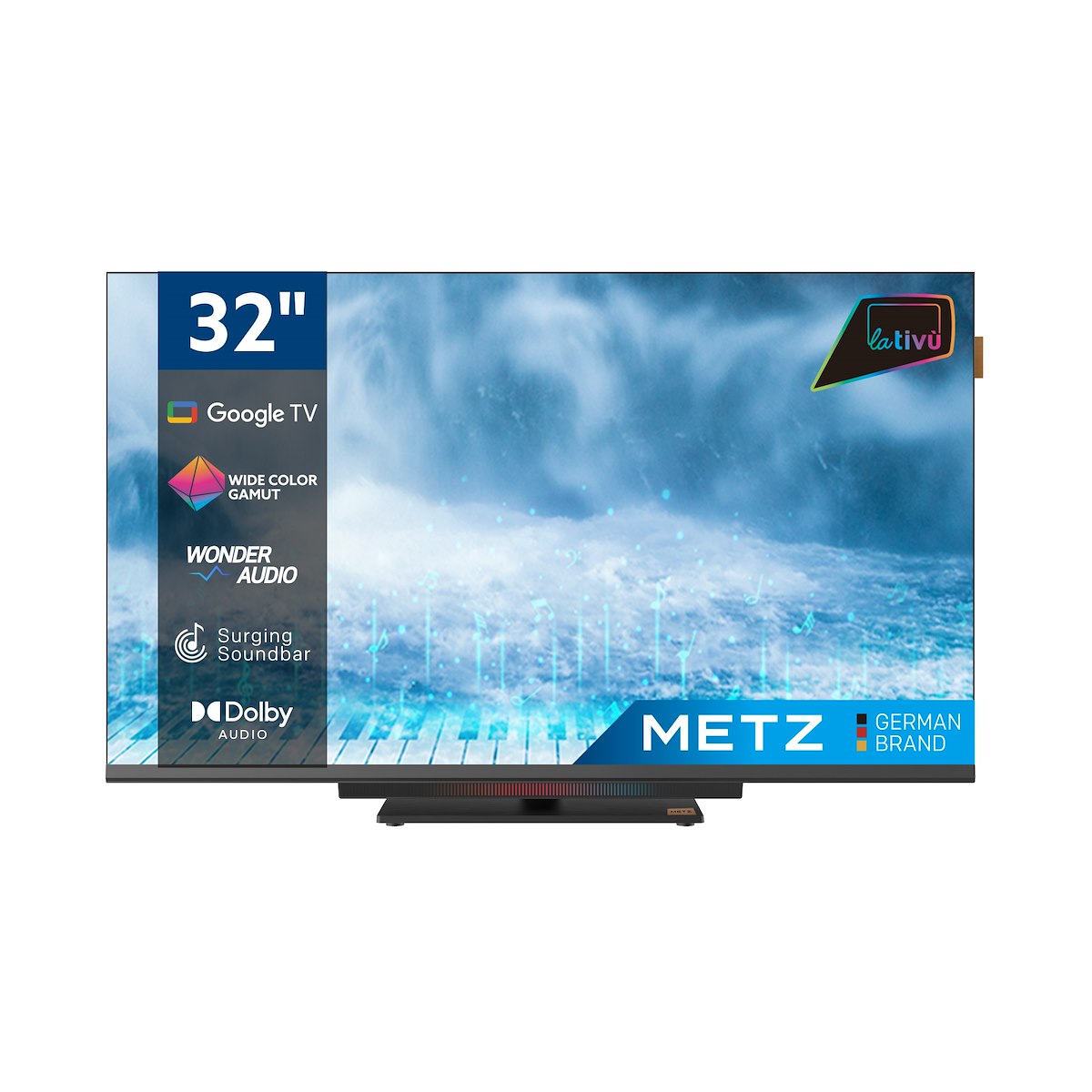 METZ 32MTD8500Z TV LED 32" HD Smart Google DVB-T2/S2 con stand