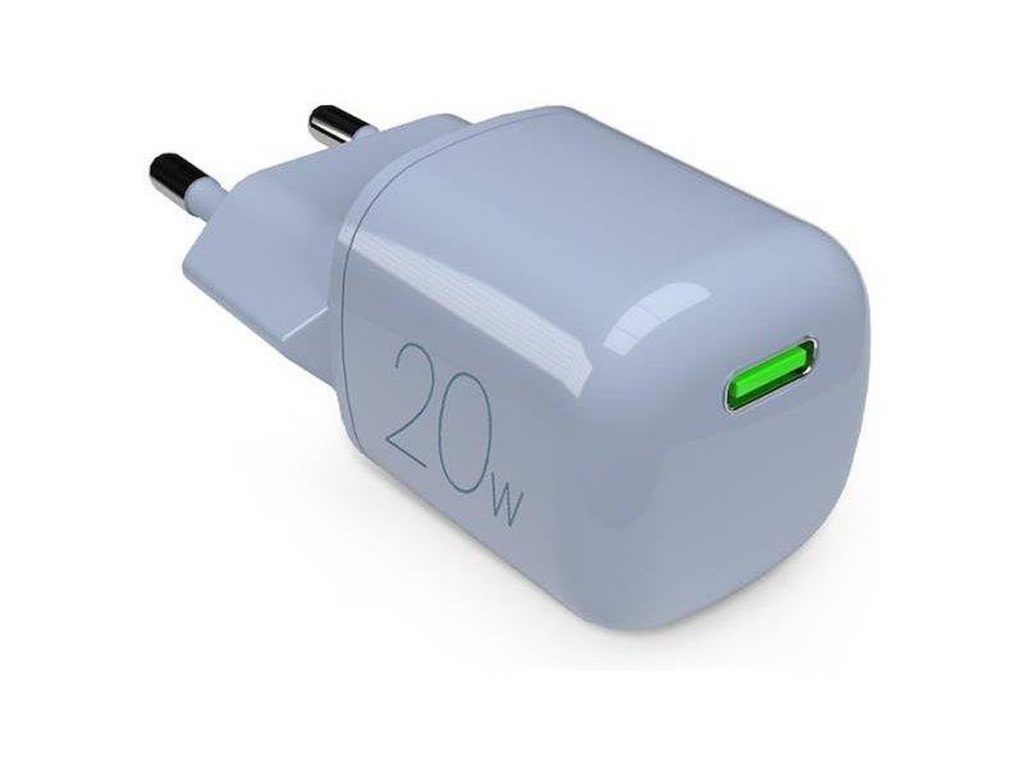 PURO PUFCMTCUSBC20WGLBLUE Caricabatterie da parete GaN USB-C 20W Blu